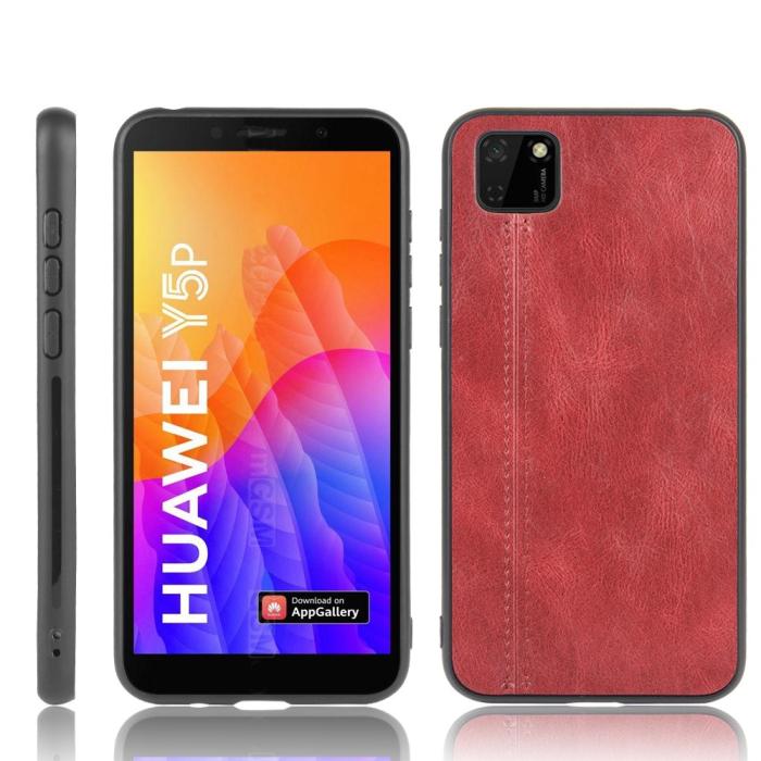 Bild 1, Huawei Y5p - Hybrid Läder Skal - Röd