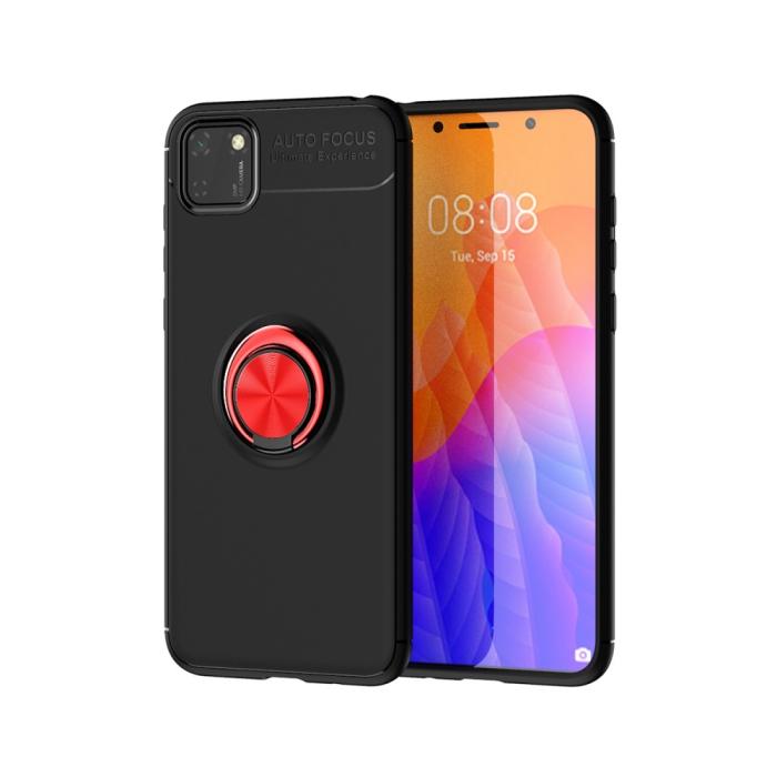 Bild 1, Huawei Y5p - Ring Skal - Svart/Röd