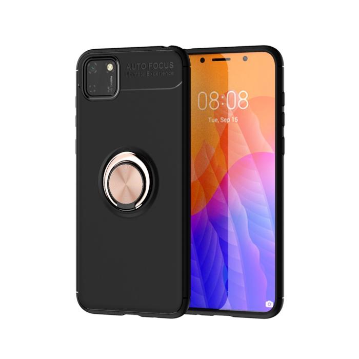Bild 1, Huawei Y5p - Ring Skal - Svart/Roséguld