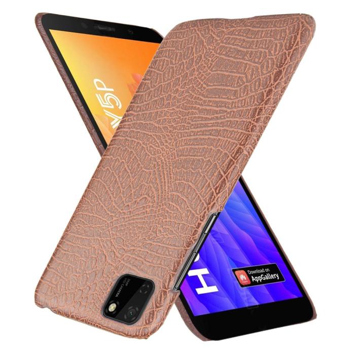 Bild 2, Huawei Y5p - Krokodil Mönster Skal - Brun