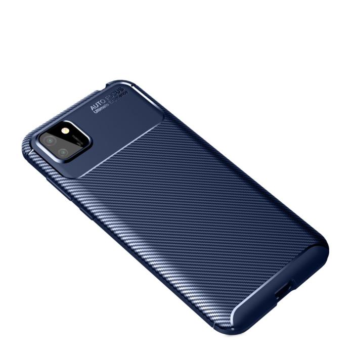 Bild 2, Huawei Y5p - Kolfiber Textur Skal - Blå
