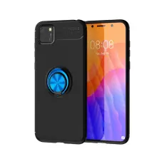 Huawei Y5p - Ring Skal - Svart/Bl&aring;
