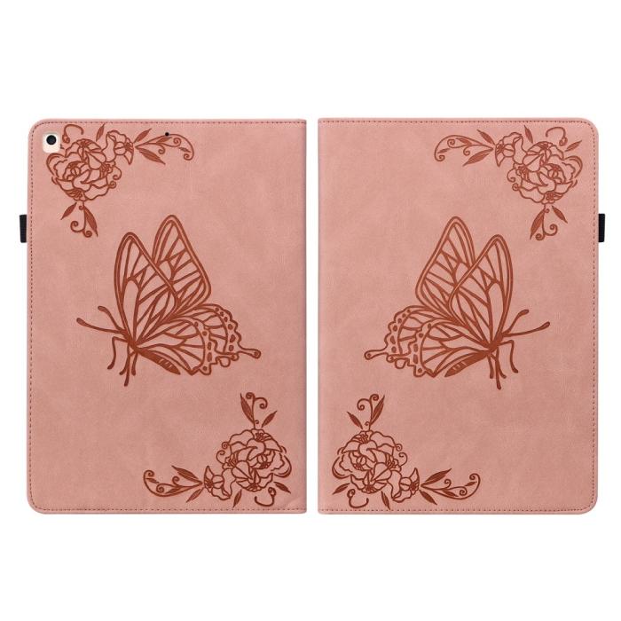 Bild 2, iPad 10.2 2019/2020/2021 Fodral Butterfly Flower Rosa