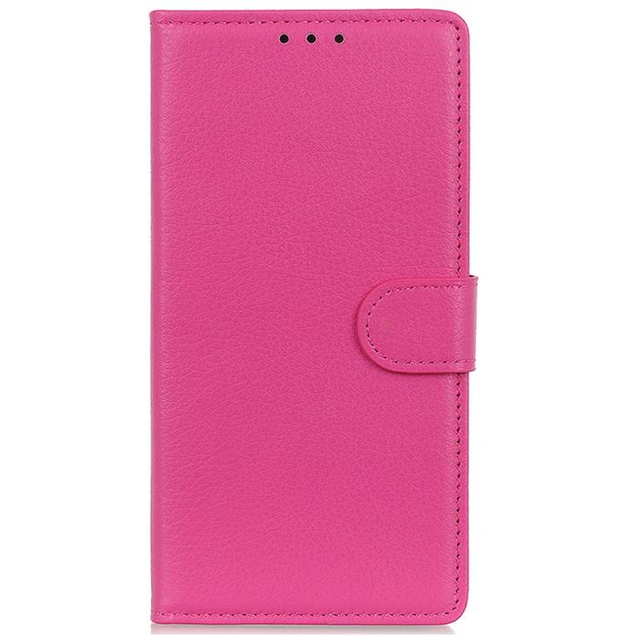 Bild 6, Samsung Galaxy S23 FE Fodral Litchi Läder Rosa