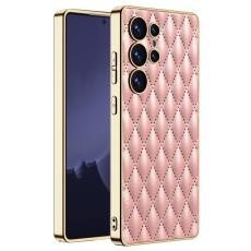 GKK Samsung Galaxy S25 Ultra Skal Diamond Hybrid L&auml;der Rosa