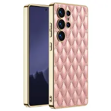 GKK Samsung Galaxy S25 Ultra Skal Diamond Hybrid L&auml;der Rosa