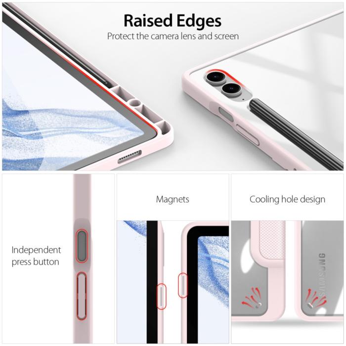 Bild 3, DUX DUCIS Galaxy Tab S9 FE Plus Fodral TOBY Hybrid Rosa
