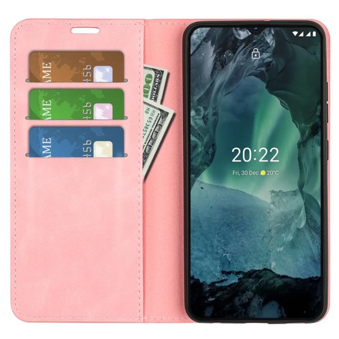 Bild 5, Nokia G11 / G21 Fodral Flip Skin Touch Rosa