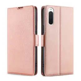 Sony Xperia 10 IV Fodral Slim Läder Roséguld