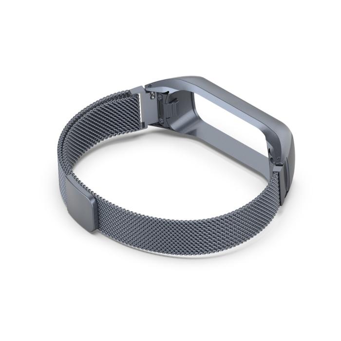 Bild 4, Samsung Galaxy Fit 2 Metall Armband Milanese Loop Grå