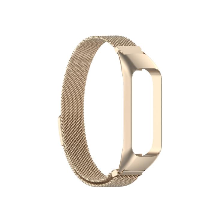 Bild 2, Samsung Galaxy Fit 2 Metall Armband Milanese Loop Champagne Guld