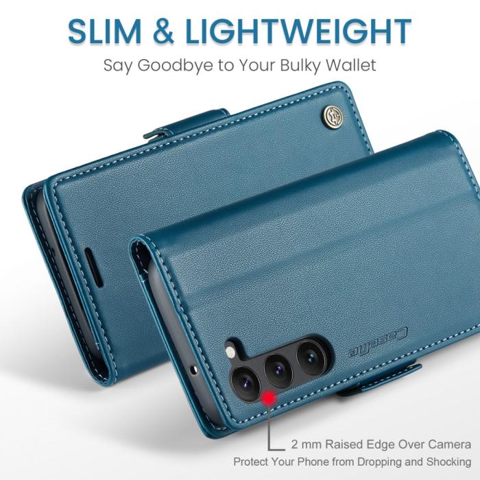 Bild 4, CASEME Galaxy S24 Plus Fodral RFID Läder Blå
