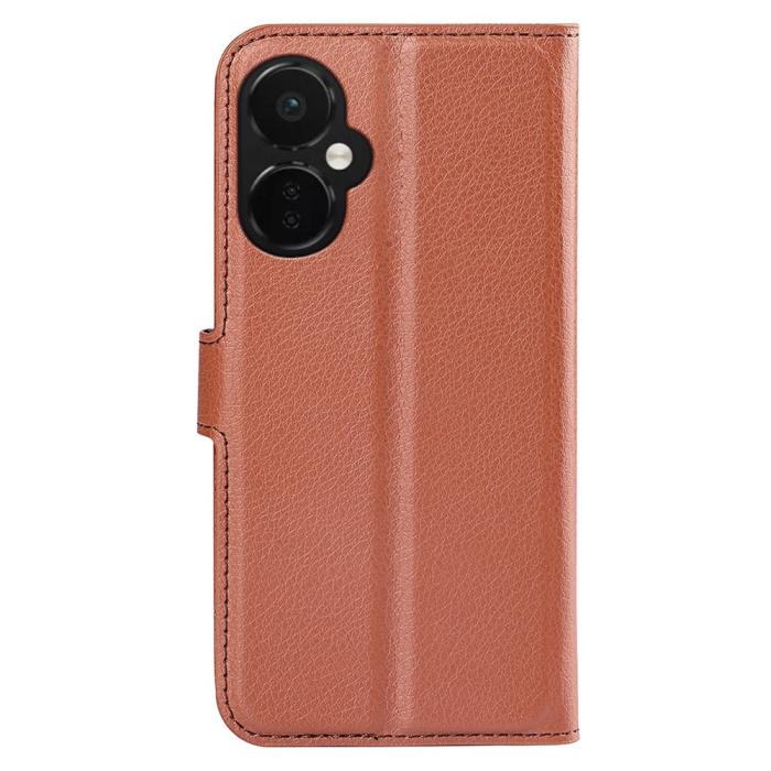 Bild 6, OnePlus Nord CE 3 Lite 5G Fodral Litchi Läder Brun