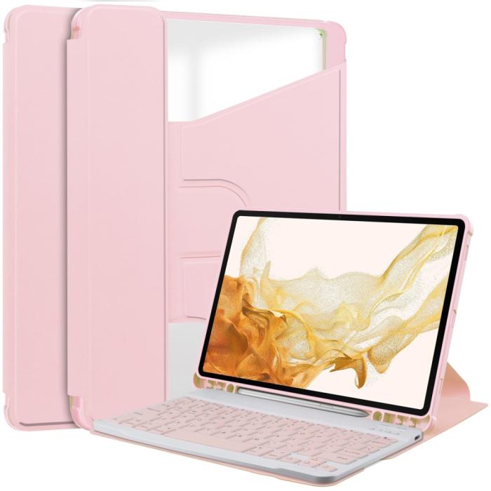 Bild 1, Galaxy Tab S9 Plus Fodral 360° Rotation Hybrid Rosa