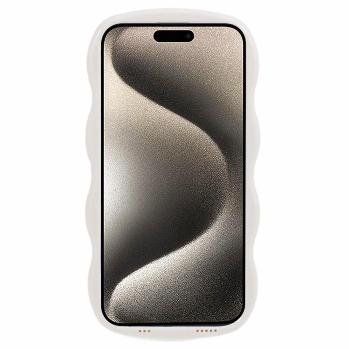 Bild 2, iPhone 15 Mobilskal Wavy Textur Beige