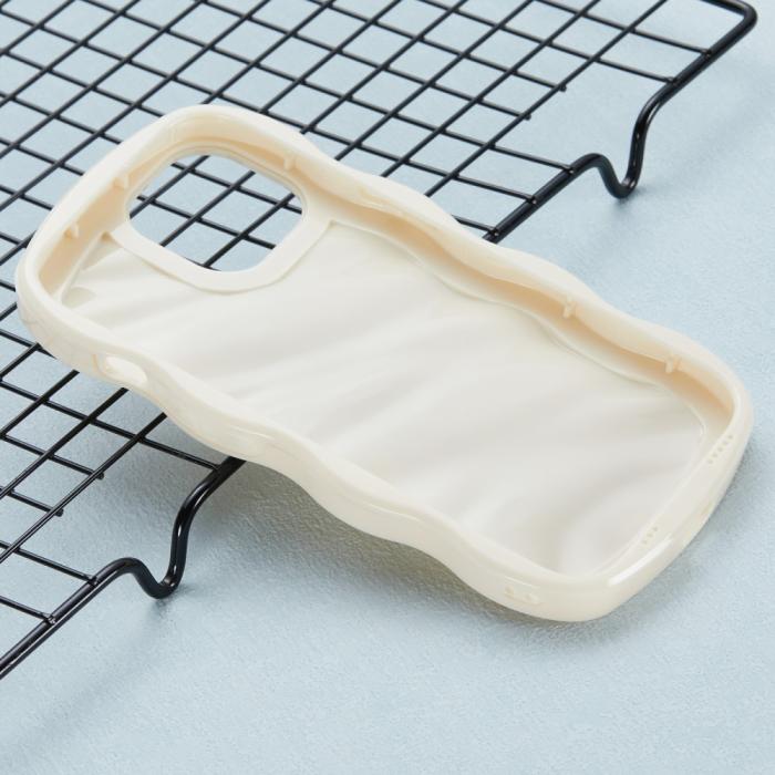 Bild 4, iPhone 15 Mobilskal Wavy Textur Beige