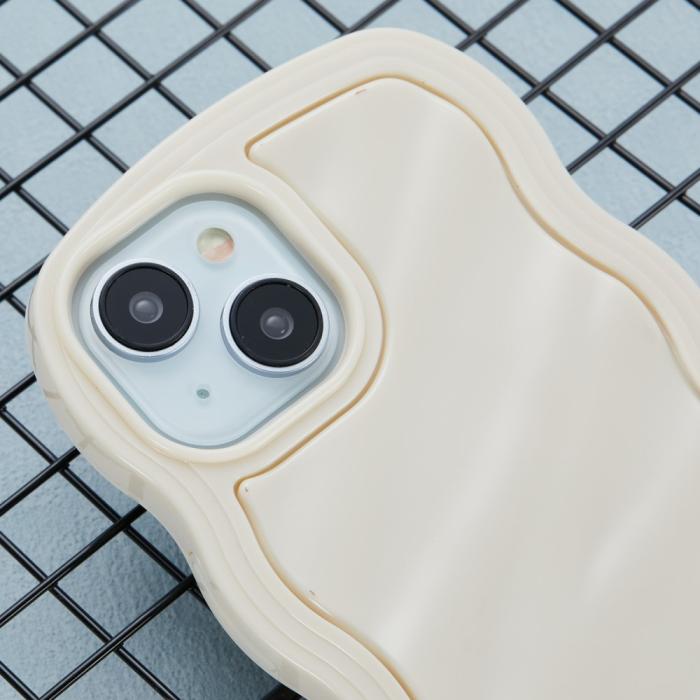 Bild 5, iPhone 15 Mobilskal Wavy Textur Beige