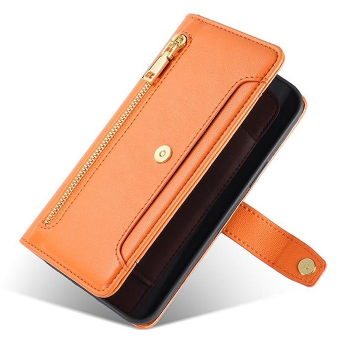 Bild 4, Xiaomi Redmi 15C Fodral Läder Multifunktionellt Orange