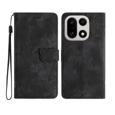 OnePlus 15 Fodral Med Fj&auml;ril Tryck Svart