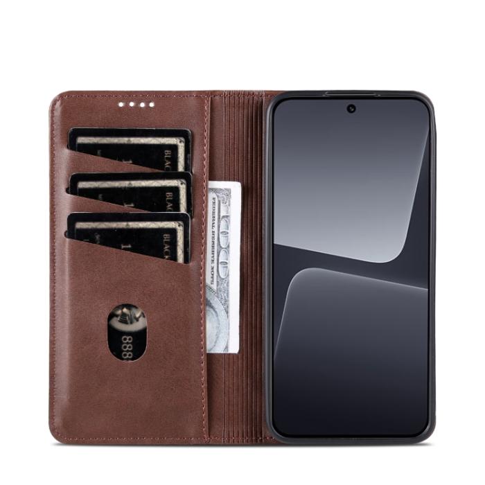 Bild 4, AZNS Xiaomi 13 5G Fodral Flip Läder Mörk Brun