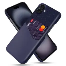 iPhone 17 Skal Med Kortfack L&auml;der Bl&aring;