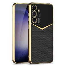 GKK Galaxy S25 Plus Skal L&auml;der Hybrid Electroplate Kolfiber Textur