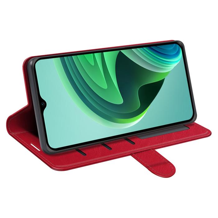 Bild 3, Xiaomi Redmi 10 5G Fodral Crazy Horse Läder Röd
