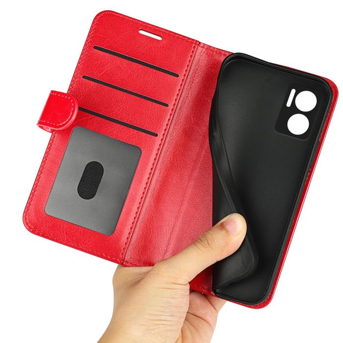 Bild 4, Xiaomi Redmi 10 5G Fodral Crazy Horse Läder Röd