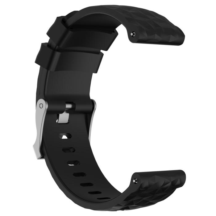 Bild 2, Silikon Armband Diamond Textur Suunto (24mm) Svart