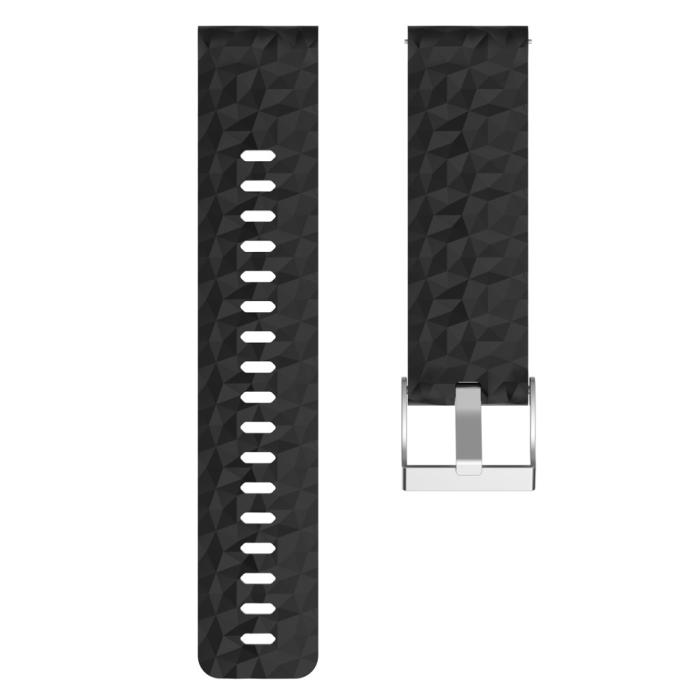 Bild 3, Silikon Armband Diamond Textur Suunto (24mm) Svart