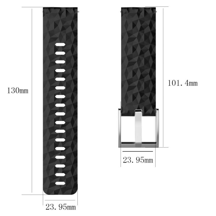 Bild 5, Silikon Armband Diamond Textur Suunto (24mm) Svart