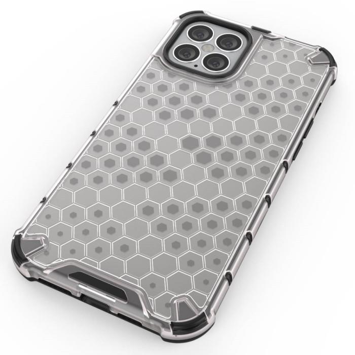 Bild 4, iPhone 12 Pro Max - Armor Honeycomb Textur - Vit