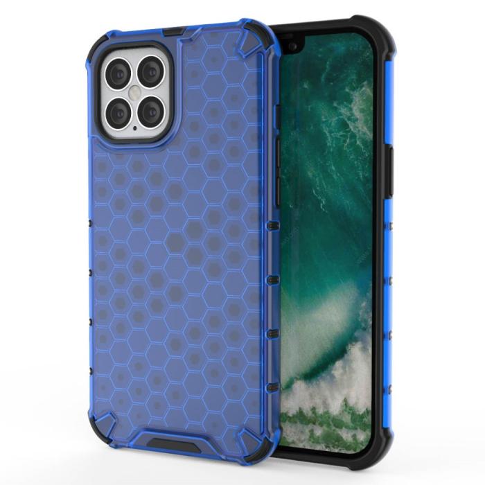 Bild 1, iPhone 12 Pro Max - Armor Honeycomb Textur - Blå