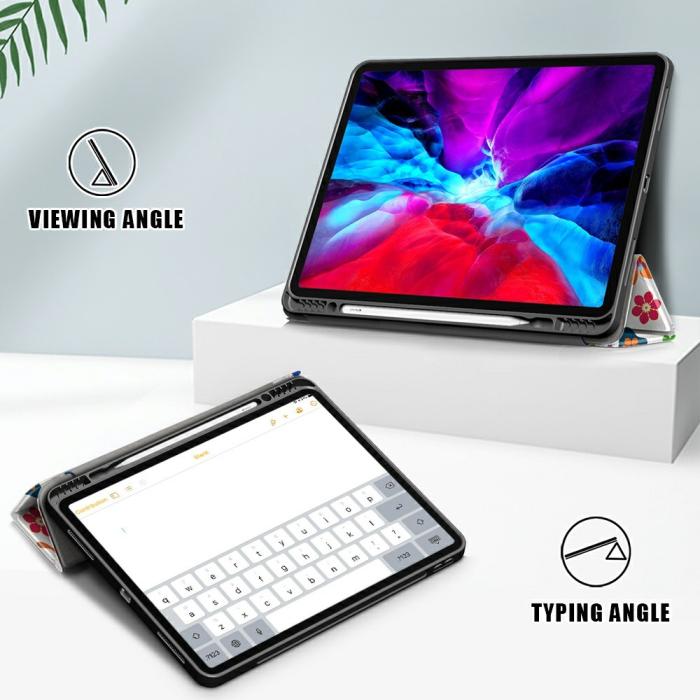 Bild 4, iPad Pro 12.9 (2020/2021) - Tri-Fold Fodral Med Pennhållare - Fjärilar