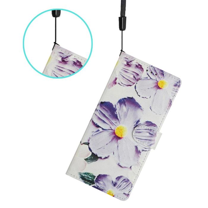 Bild 4, Xiaomi 17 Fodral Läder Blommor Lila
