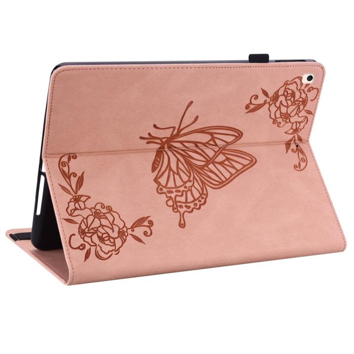 Bild 4, iPad 10.2 2019/2020/2021 Fodral Butterfly Flower Rosa