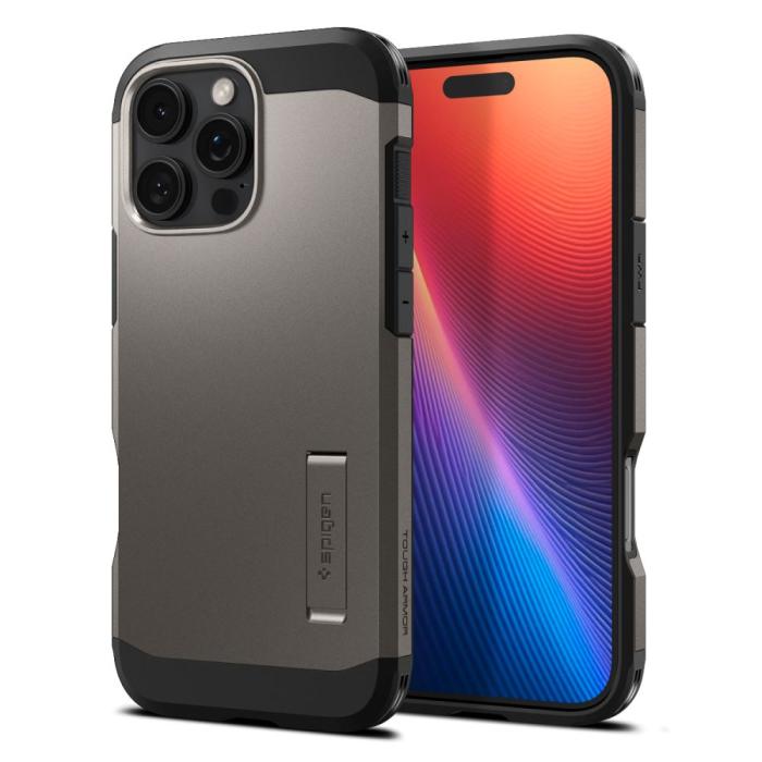 Bild 2, Spigen iPhone 16 Pro Skal MagSafe Mag Tough Armor Gunmetal