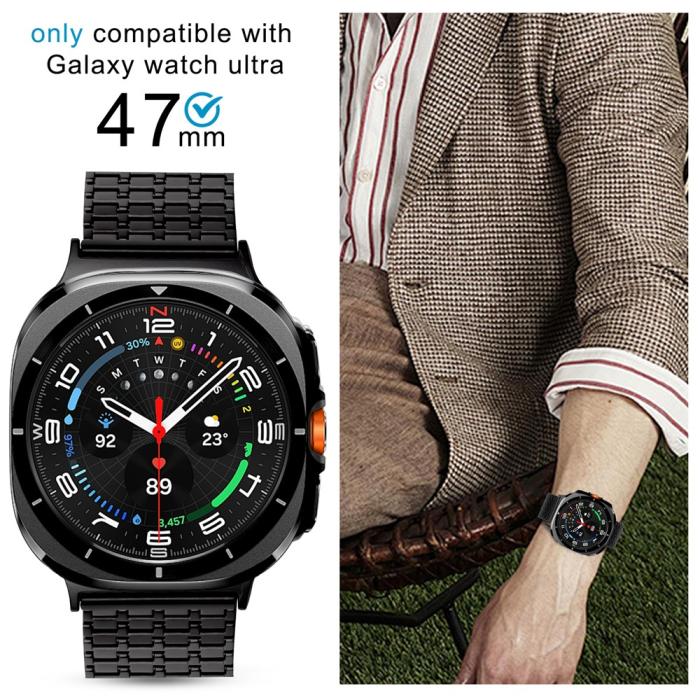Bild 3, Galaxy Watch Ultra (2025) / 47mm Armband Magnetisk Loop Svart