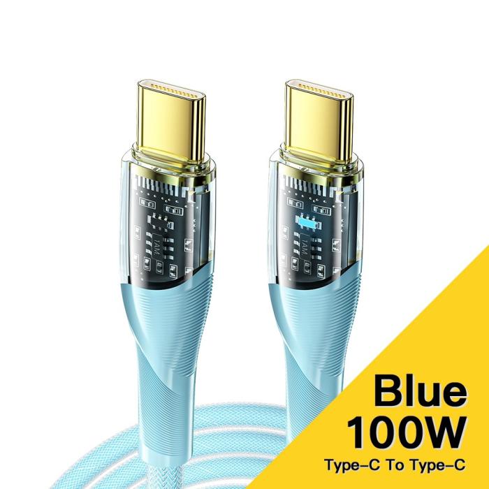 Bild 2, ESSAGER 1m 100W PD USB-C - USB-C Kabel Blå
