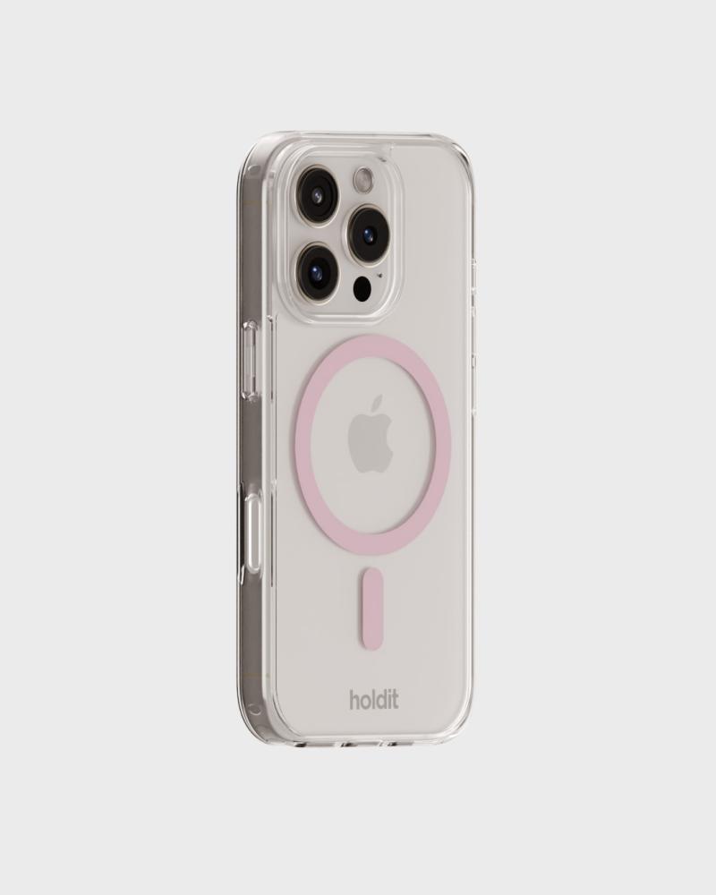 holdit iPhone 16 Mobilskal MagSafe Rosa/Transparent