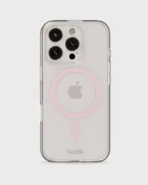 holdit iPhone 16 Mobilskal MagSafe Rosa/Transparent