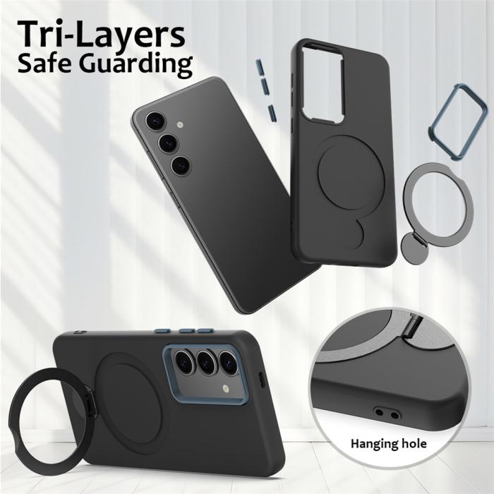 Bild 6, Samsung Galaxy S25 / S24 Skal MagSafe Kickstand Hybrid Svart
