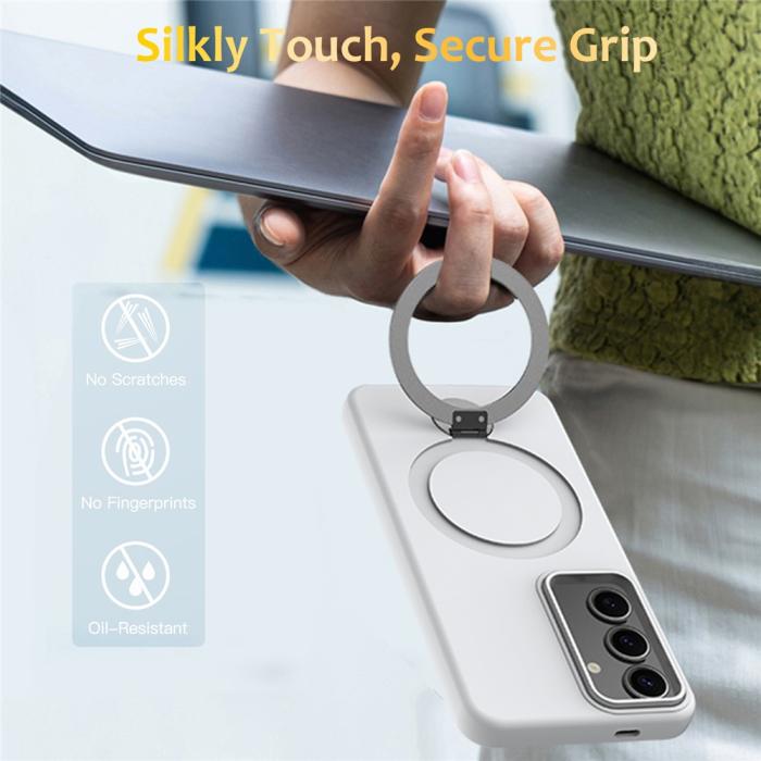 Bild 2, Samsung Galaxy S25 / S24 Skal MagSafe Kickstand Hybrid Vit