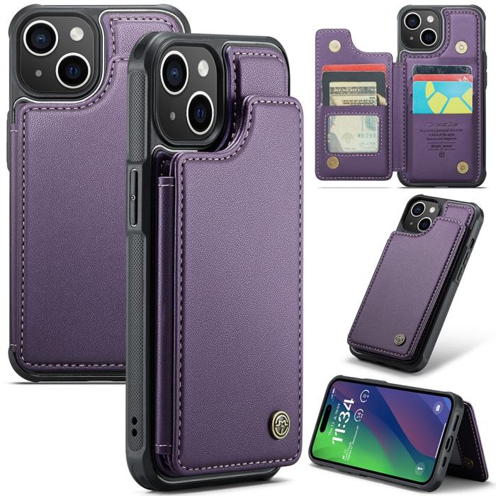 Bild 1, CASEME iPhone 15 Plus Skal RFID Kickstand Plånbok Lila