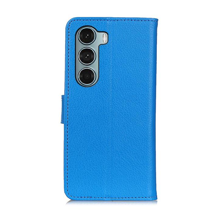 Bild 3, Motorola Moto G200 Fodral Litchi Läder Blå