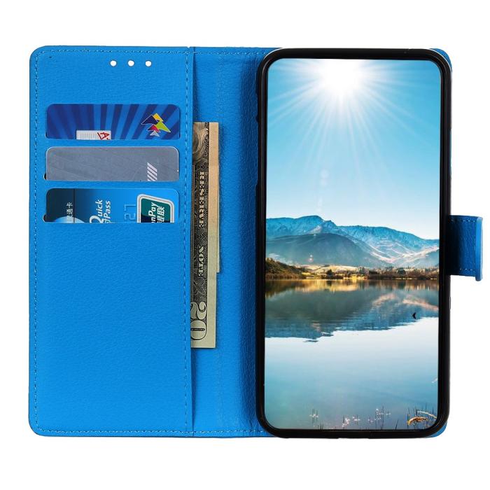 Bild 5, Motorola Moto G200 Fodral Litchi Läder Blå