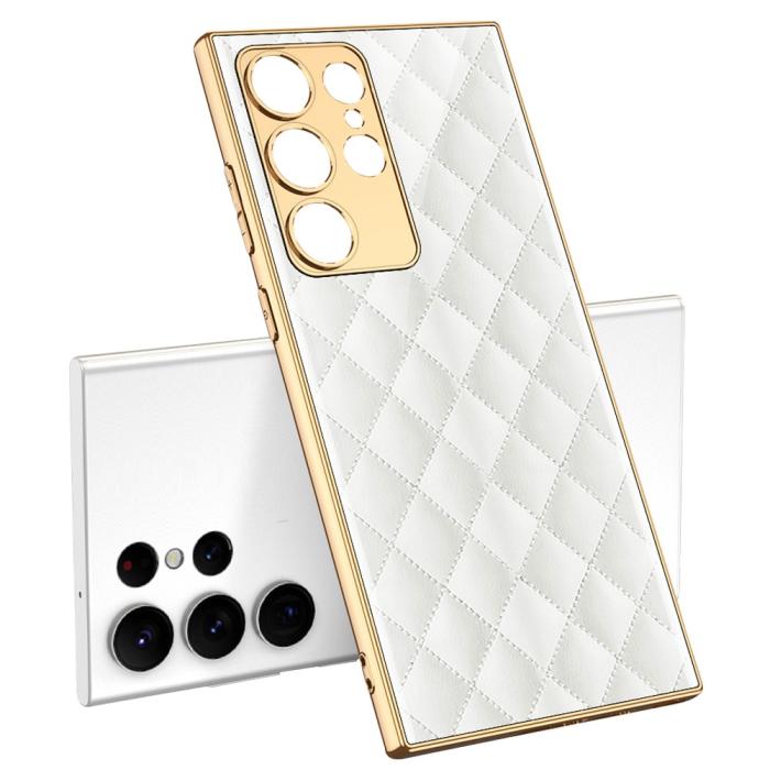 Bild 1, GKK Galaxy S24 Ultra Skal Härdat Glas Electroplate Vit Diamond