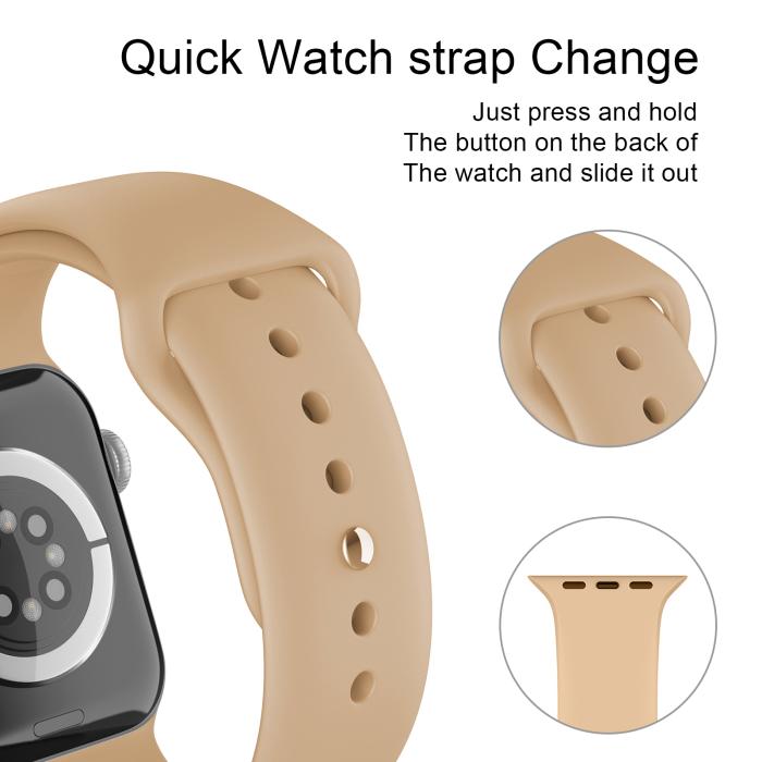 Bild 4, Apple Watch 38/40/41 mm Silikon Armband (M/L) Valnöt