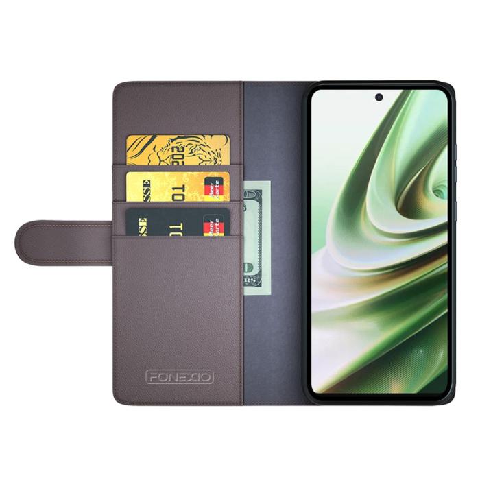 Bild 2, OnePlus Nord CE 3 Lite 5G Fodral Premium Äkta Läder Brun