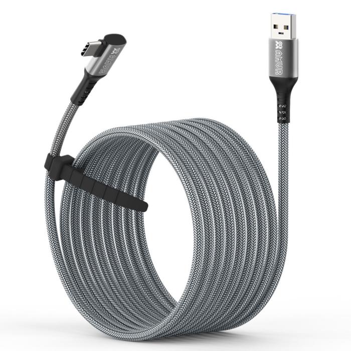 Bild 1, AMVR 5m 60W Link Kabel till VR Headset USB-C Grå